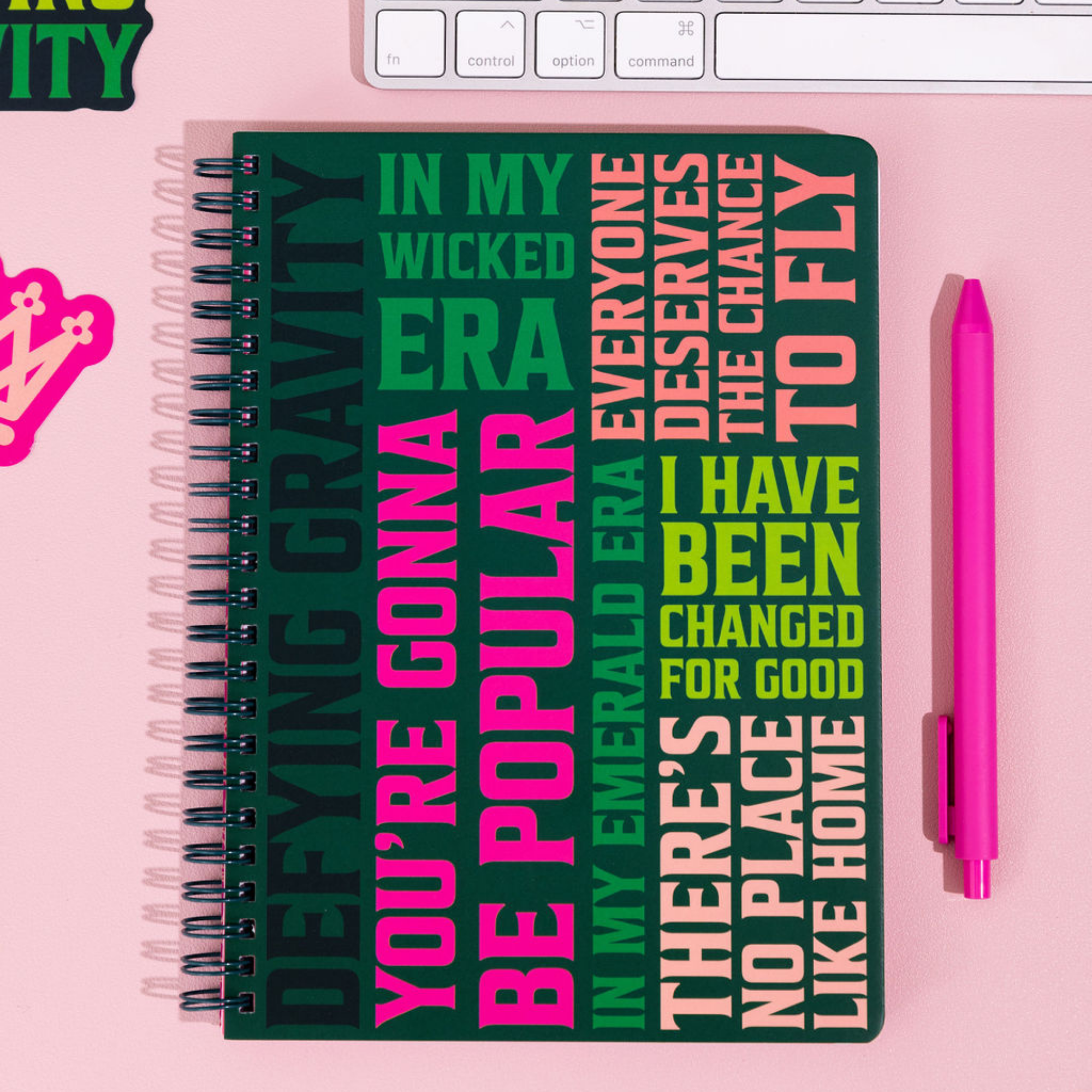 Wicked Word Art Mini Notebook and Jumbo Sticker Bundle