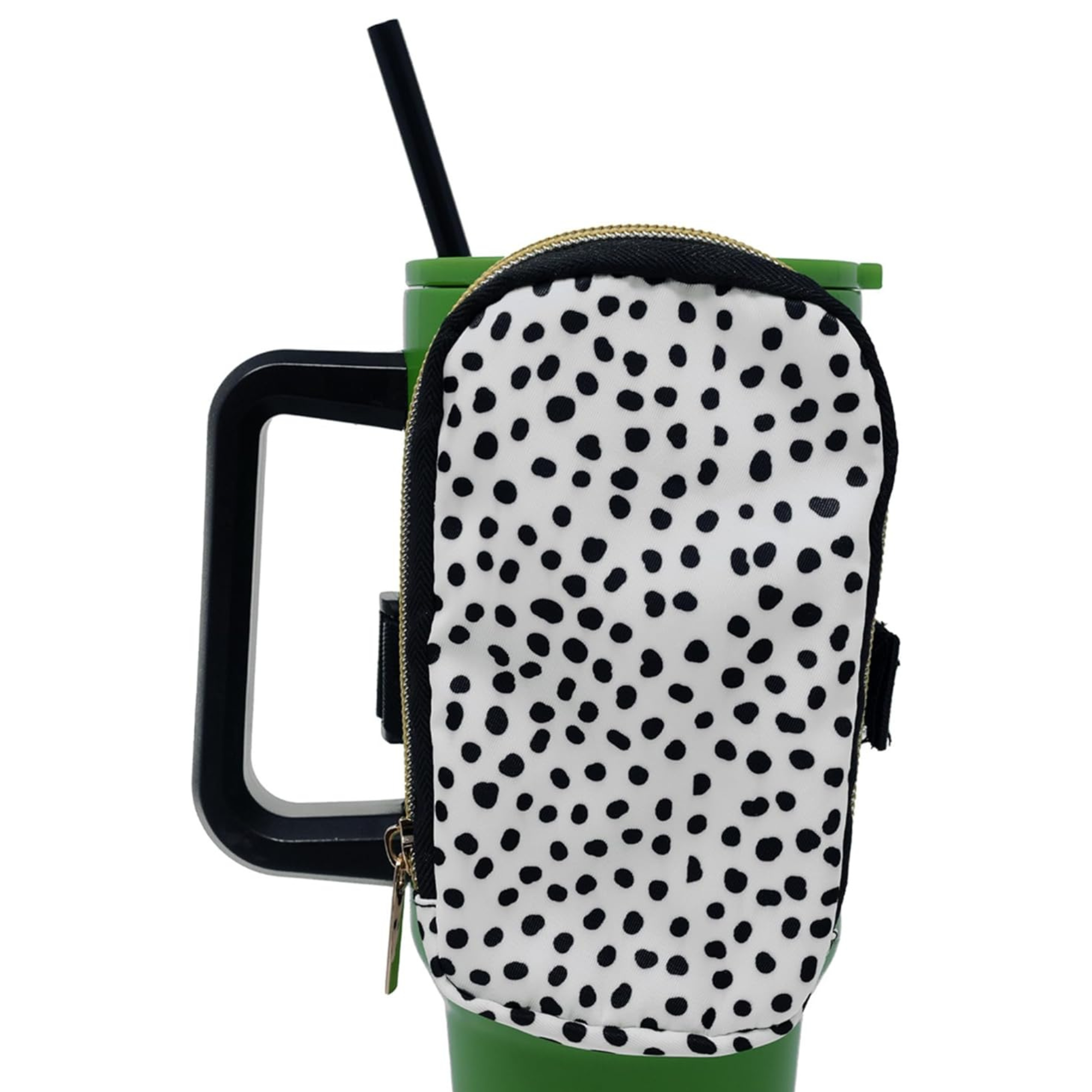 Tumbler Fanny Pack, Black Scatter Dots