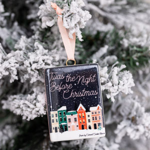 Book Shaped Ceramic Ornament, Twas the Night Before Christmas