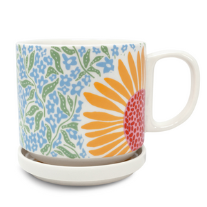Ceramic Mug with Coaster Lid, Sunflower