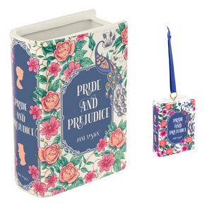 Pride and Prejudice Ceramic Book Vase and Ornament Gift Bundle