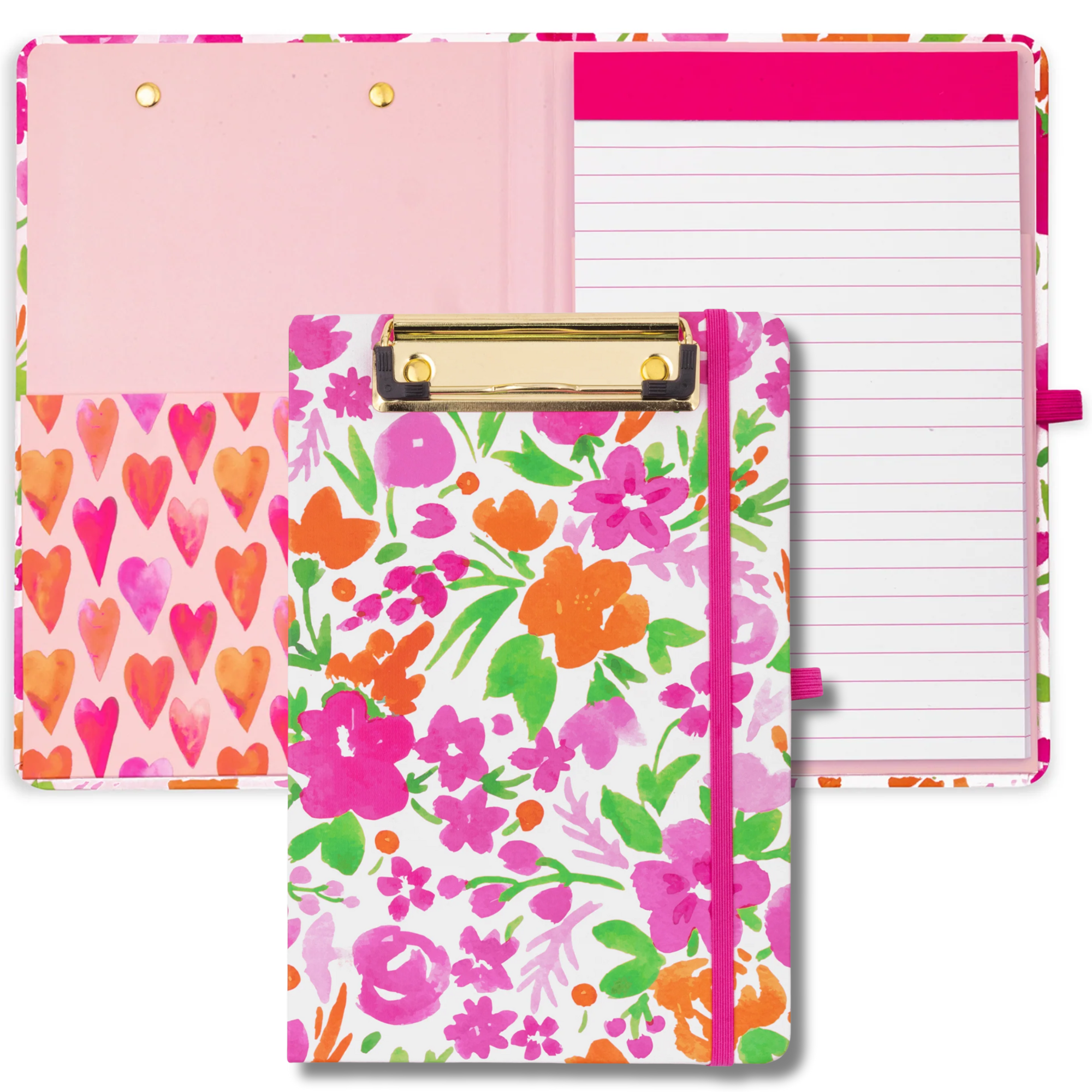 Mini Clipboard Folio, Watercolor Flowers