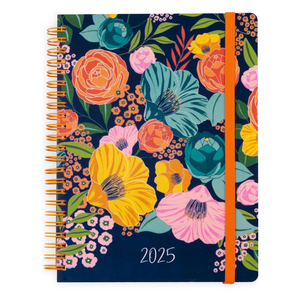 2025 Weekly and Monthly Planner, Garden Blooms Navy