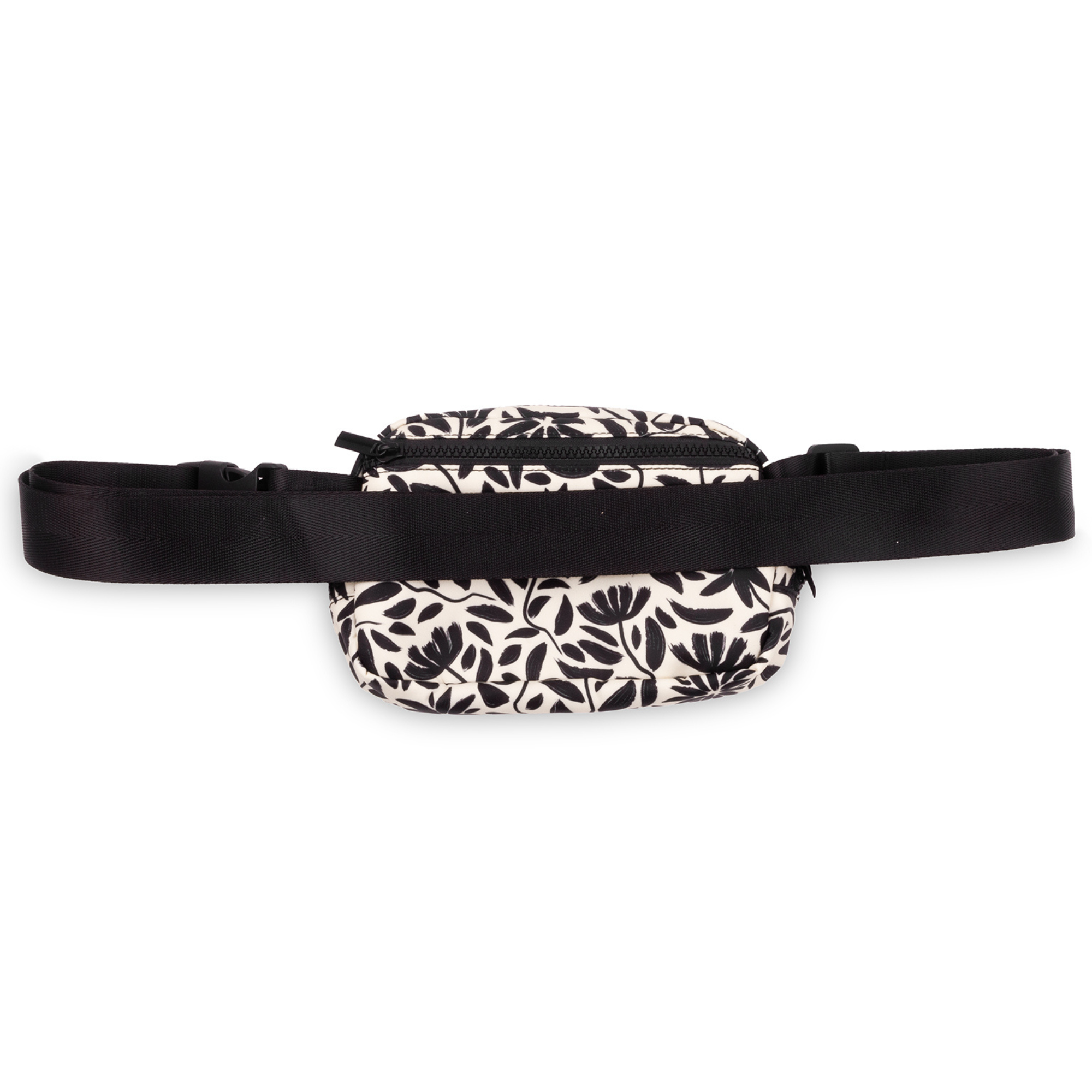 Belt Bag Fanny Pack, Black Floral