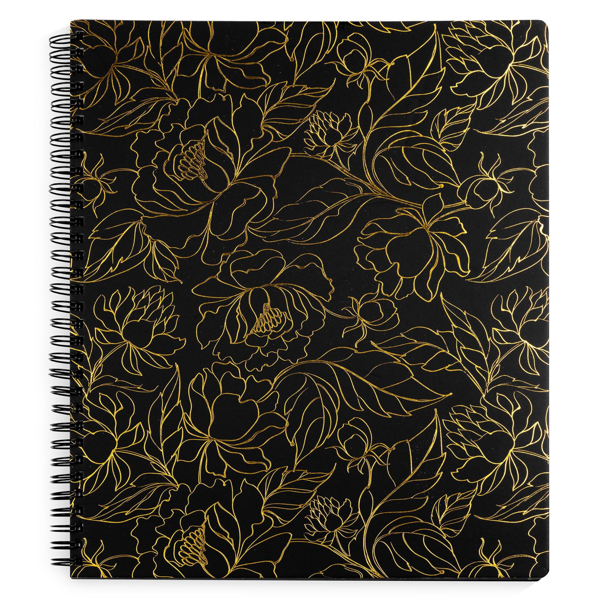 Large Notebook, Gold Floral