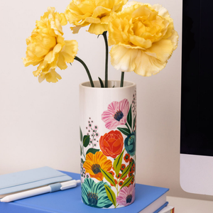 Cylinder Vase, Garden Blooms