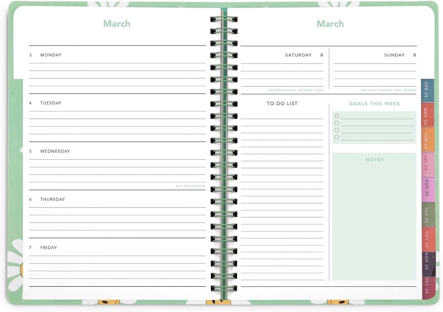 2025 Weekly and Monthly Planner, Daisy Smile