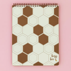 Large Top Spiral Notebook, Bees