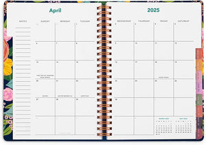 2025 Weekly and Monthly Planner, Garden Blooms Navy