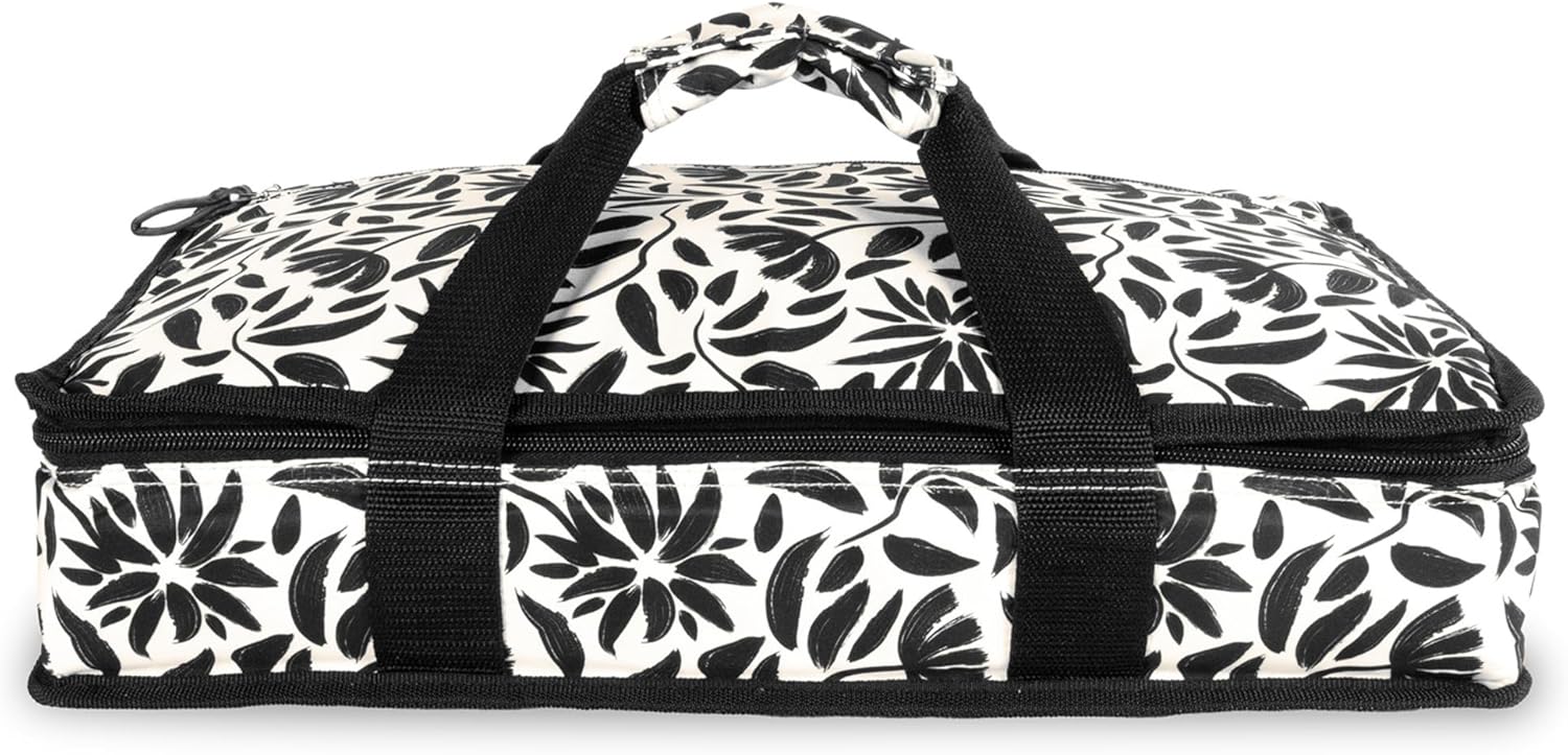 Casserole Carrier, Black Floral