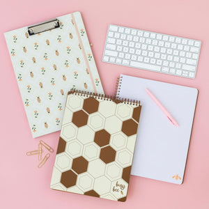 Large Top Spiral Notebook, Bees