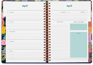 2025 Weekly and Monthly Planner, Garden Blooms Navy