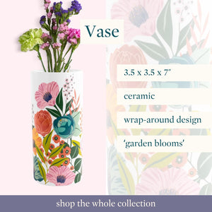 Cylinder Vase, Garden Blooms