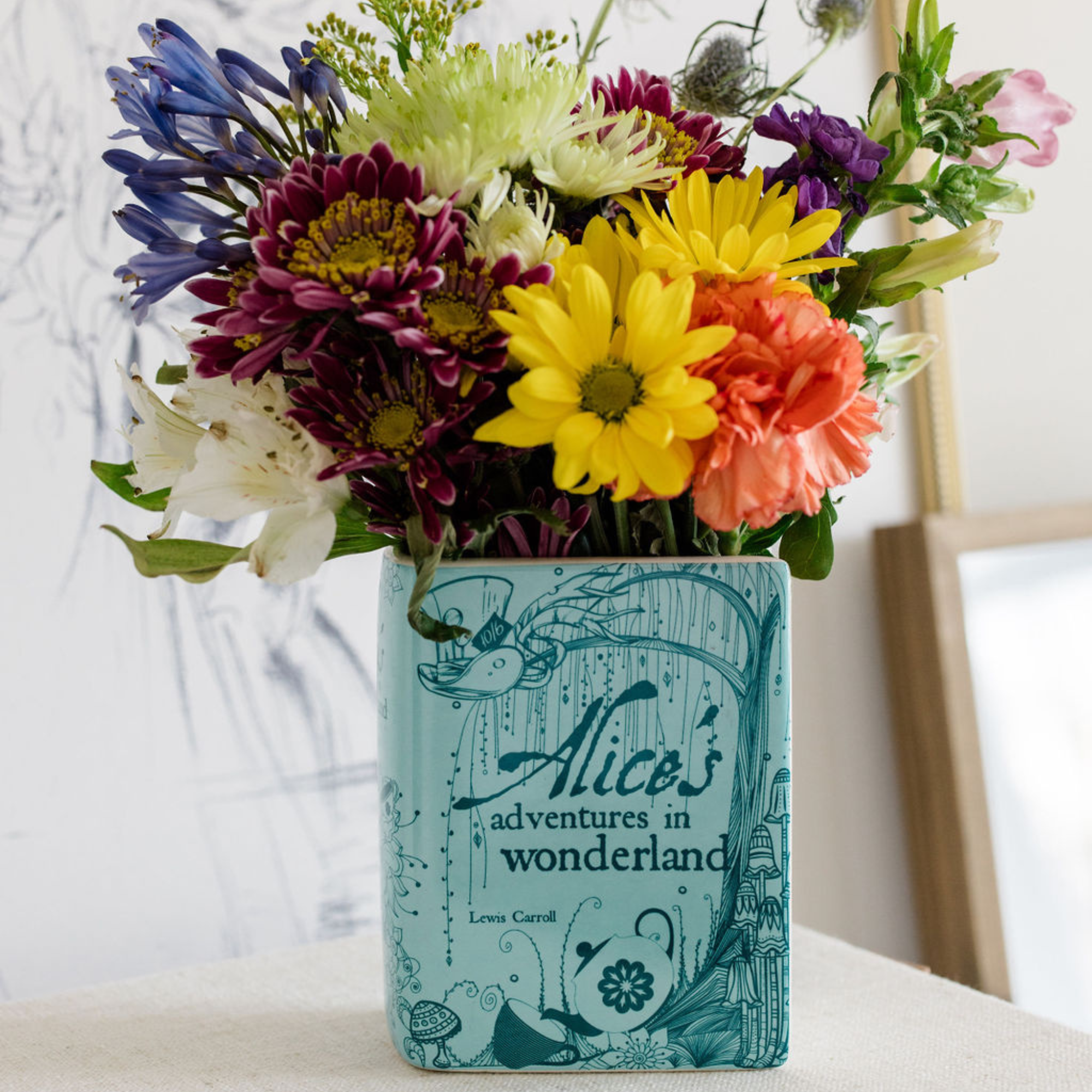 Small Book Vase, Alice's Adventures in Wonderland (Blue)