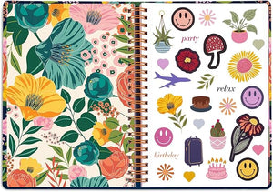 2025 Weekly and Monthly Planner, Garden Blooms Navy