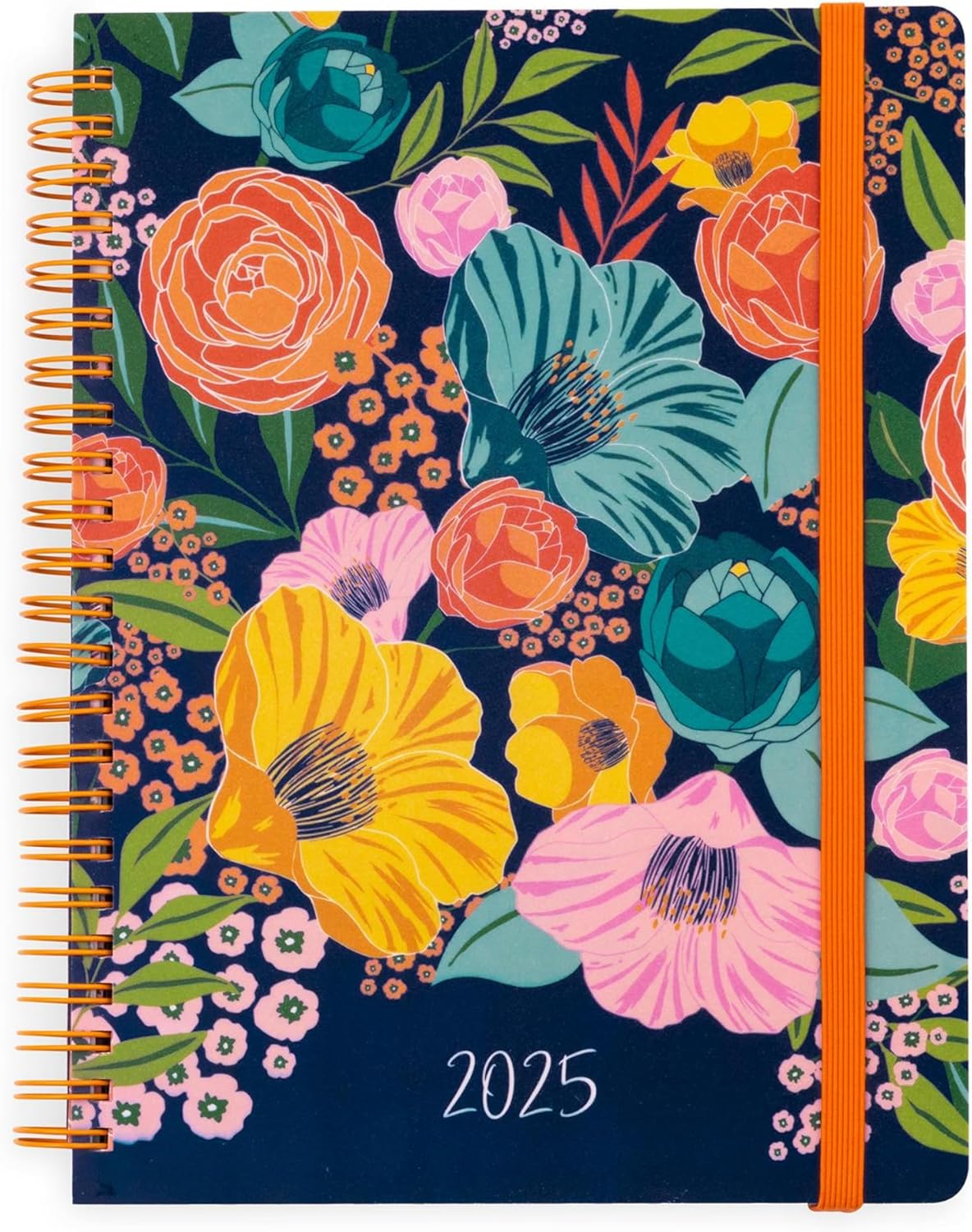 2025 Weekly and Monthly Planner, Garden Blooms Navy