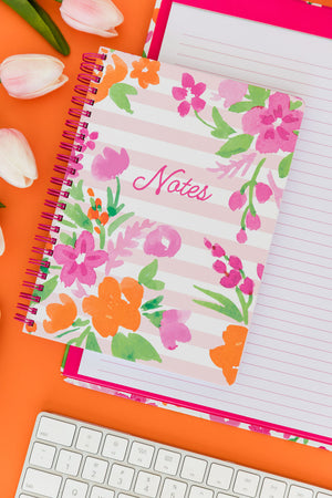 Mini Notebook, Watercolor Flowers