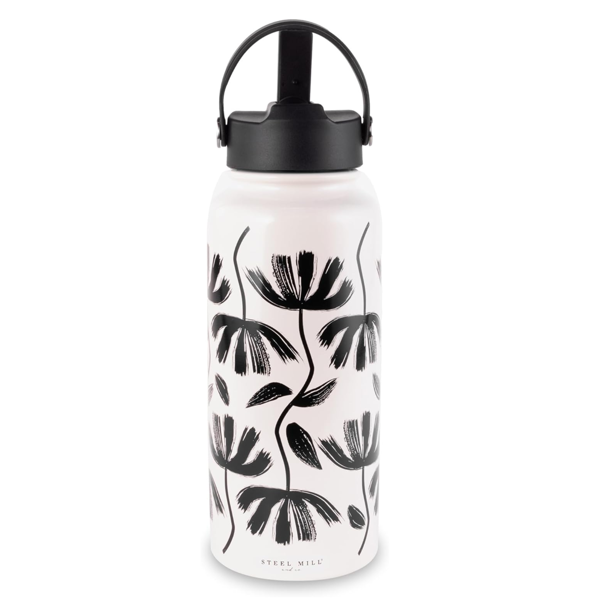 Water Bottle, 33 oz, Hand Drawn Floral