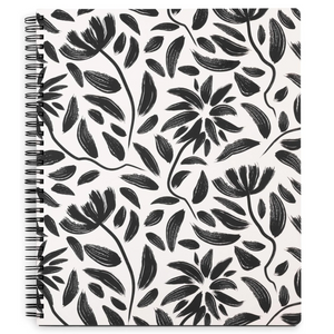 Large Notebook, Hand Drawn Floral