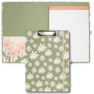 Clipboard Folio, Daisy Floral Green