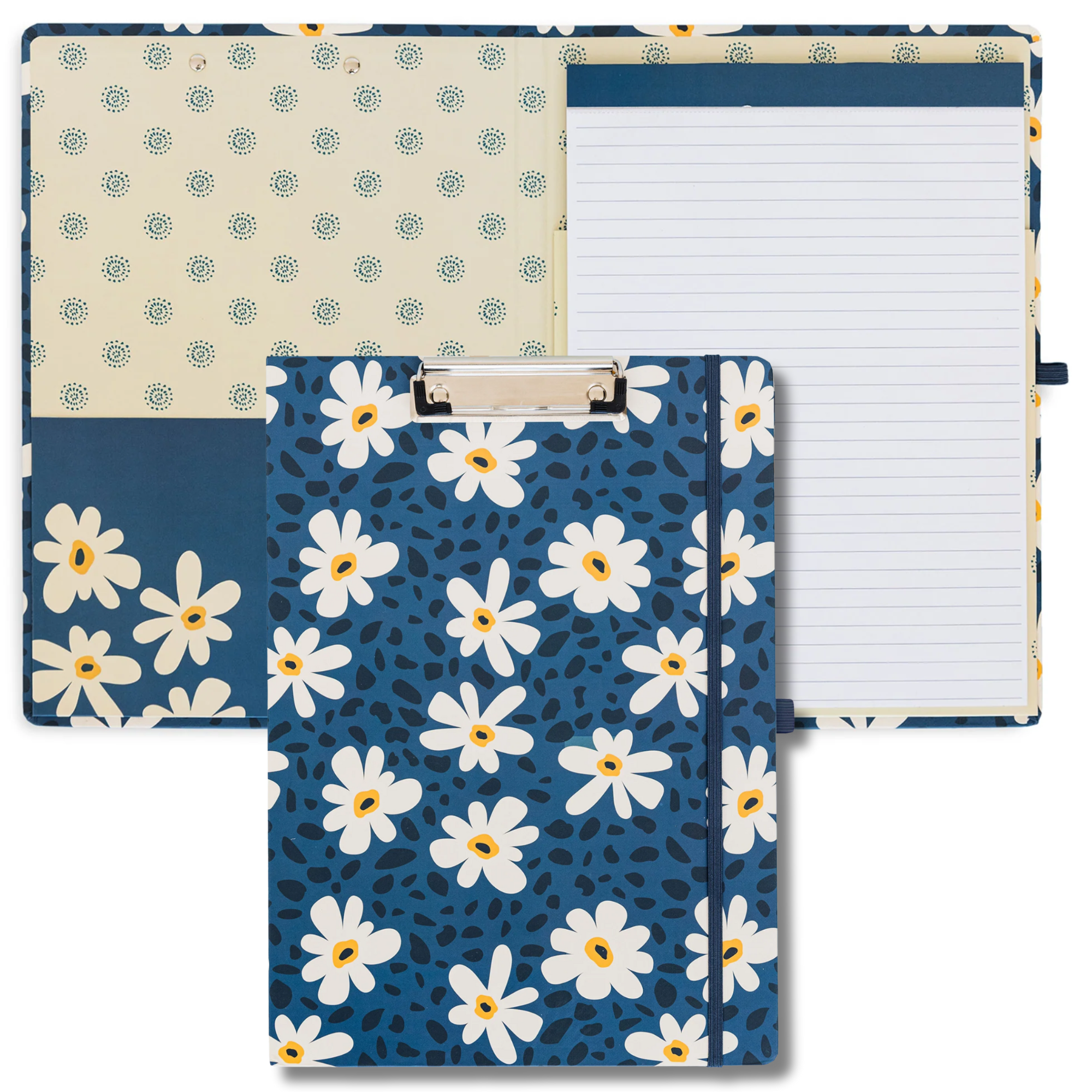 Clipboard Folio, Leopard Daisy