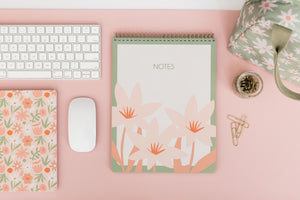 Mini Notebook, Cutout Floral Pink