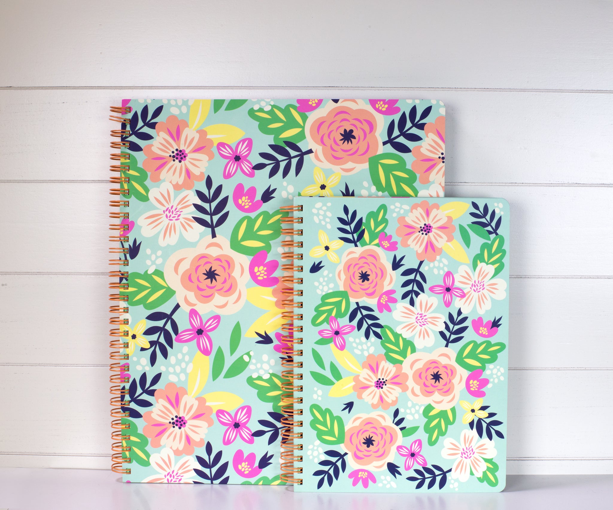 Mini Notebook, Mint Floral - Steel Mill Gifts