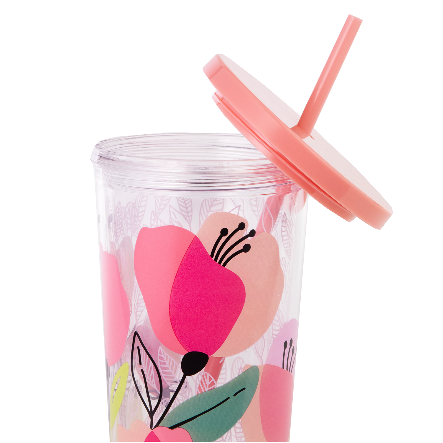 Steel Mill & Co. 24oz. Mosaic Floral Tumbler with Straw